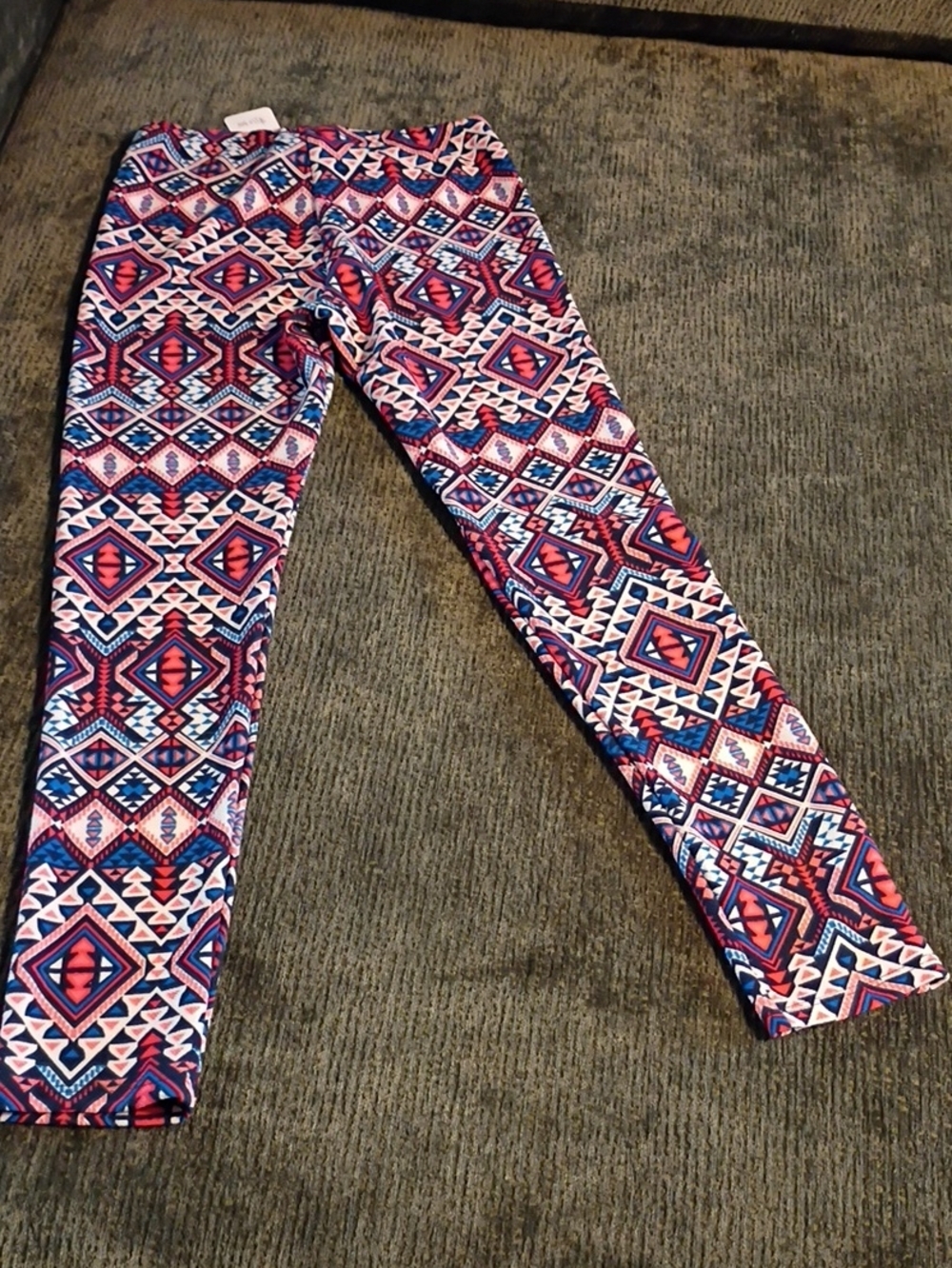 Girls' Aztec Print Leggings - Pink & Blue